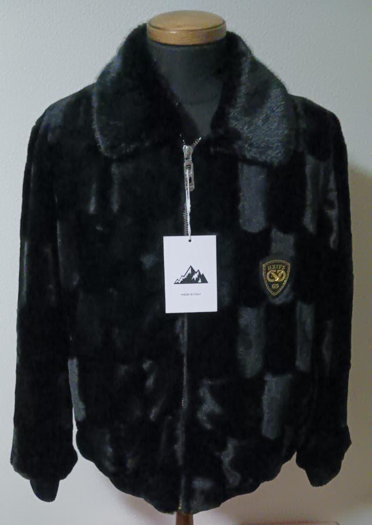 イタリア製 ミンク ＆ カシミヤ混 ファーコート 毛皮 厚手 防寒 メンズ M