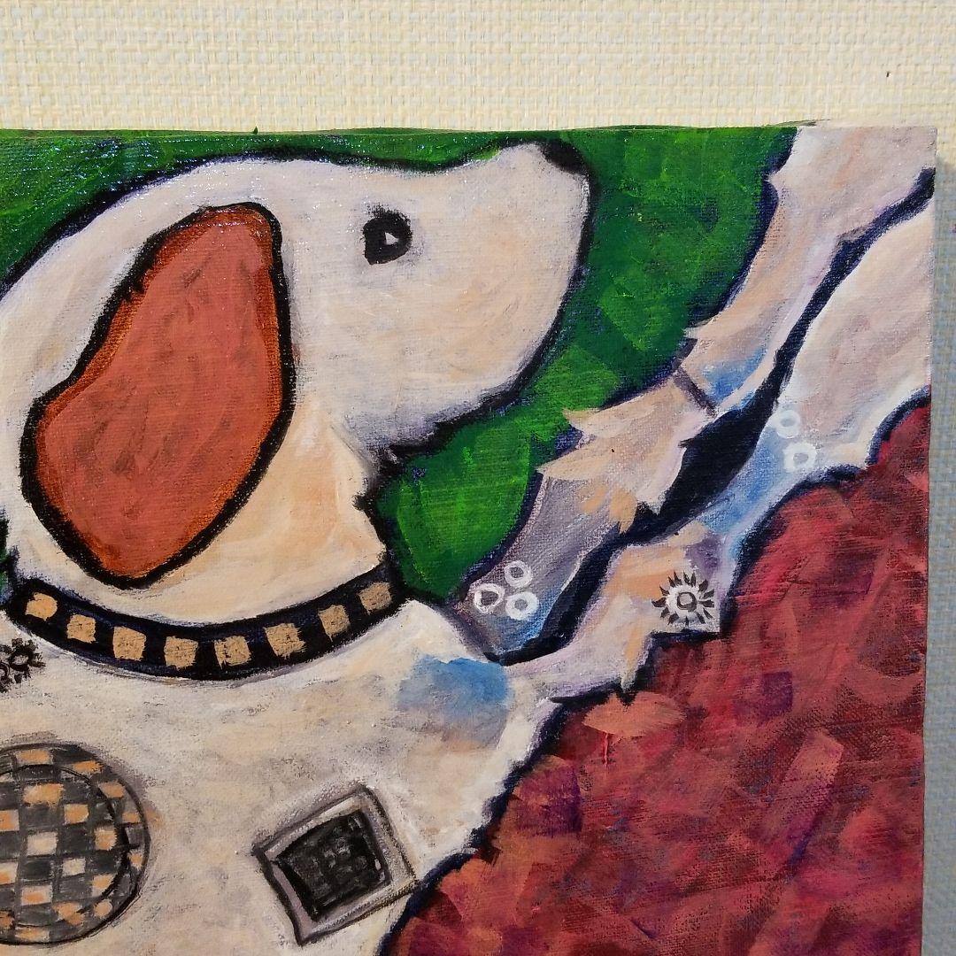 油絵 専用 ジャンプをする犬