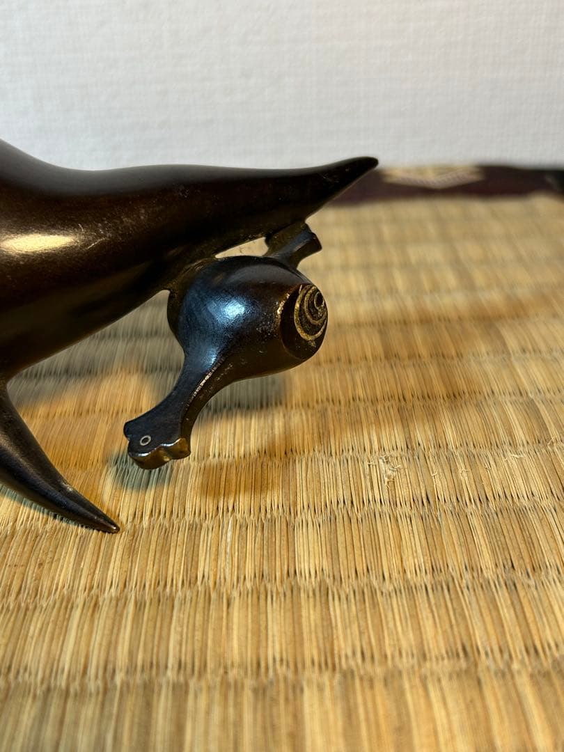 銅製置物　 鼠　大根　小槌 《鼠大根食う→恵比寿・大黒》