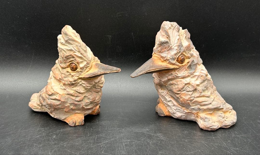 希少品】テラコッタ彫刻家 山下英二 鳥 置物 2体セット - dev