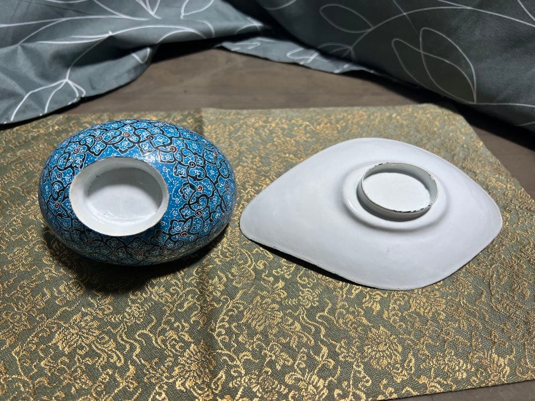 ミナカリ キャンディディッシュ＆プレート 金属製 ペルシャ 細密画