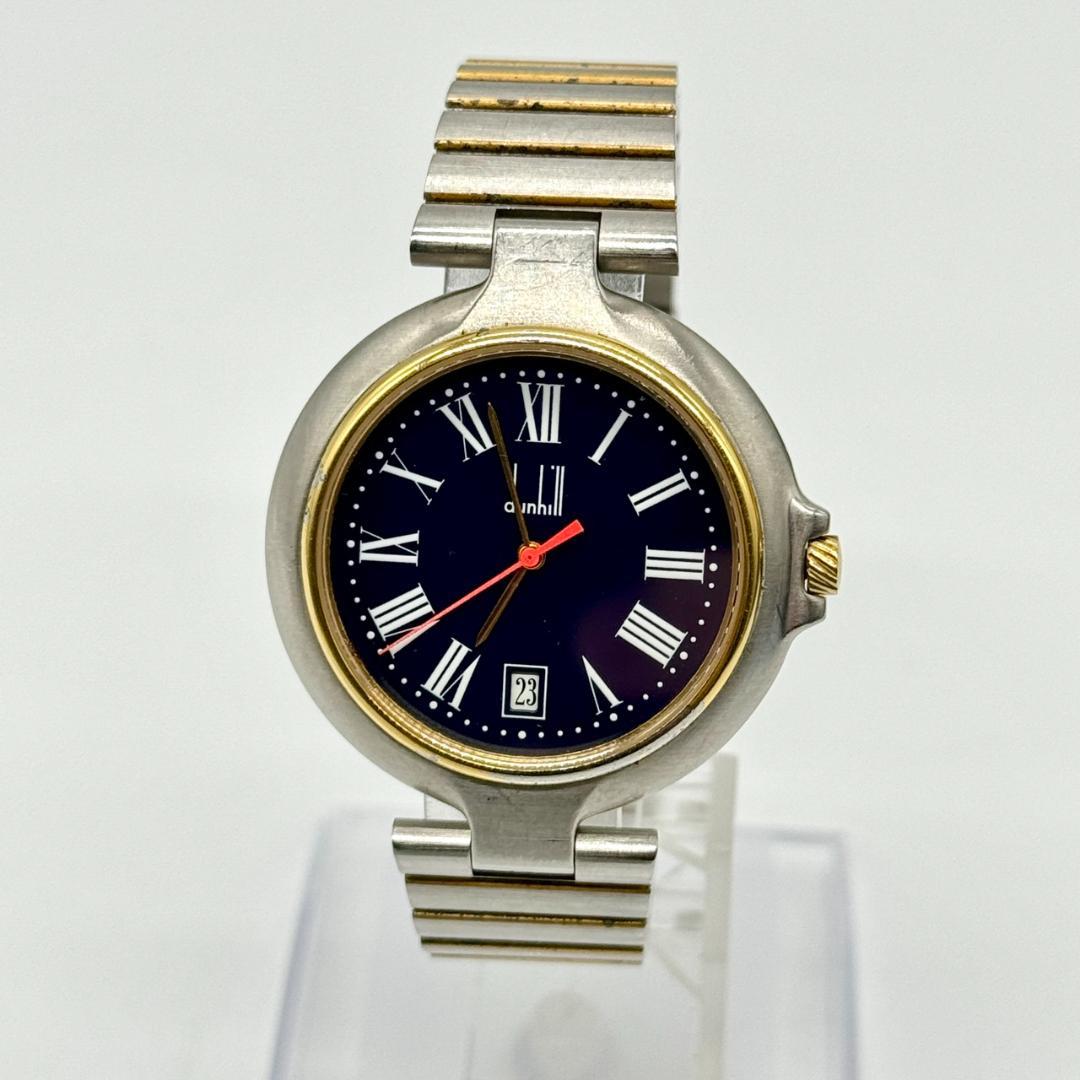 稼働品 dunhill ダンヒル 腕時計 ミレニアム デイト 黒文字盤 ３針