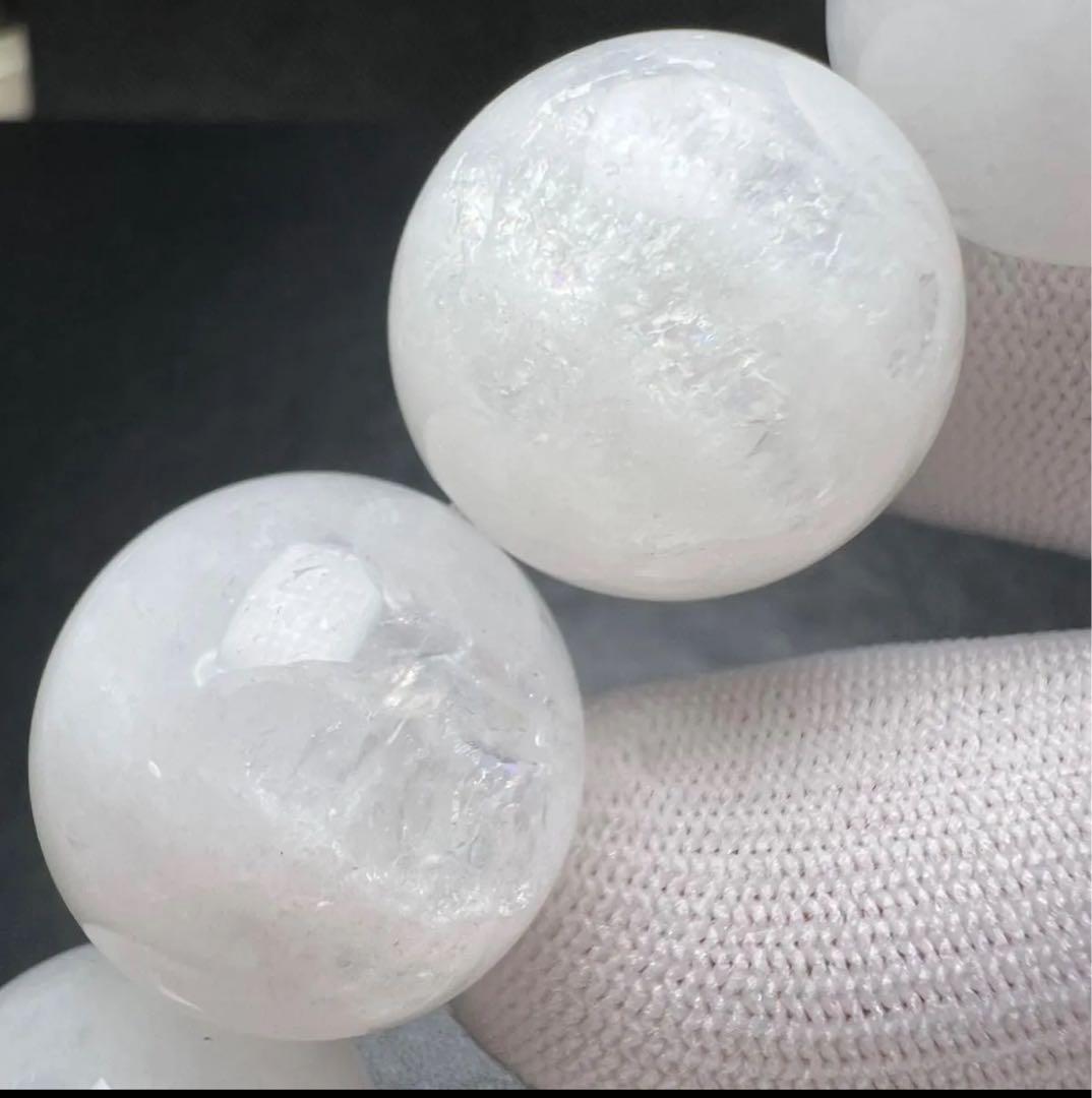 【77152】キラキラ 超大玉 ホワイトガーデンクォーツ 20mm ブレスレット