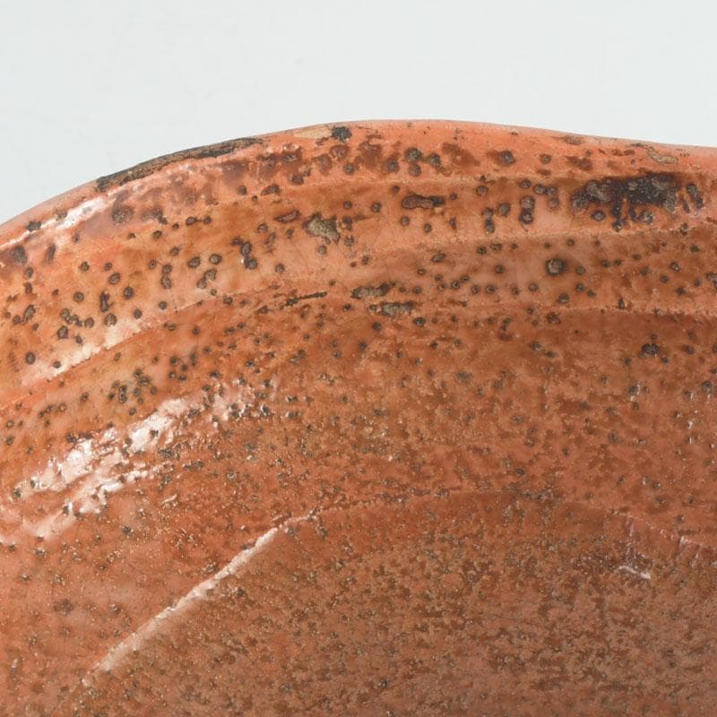 茶道具 芳幽軒 加藤石春作 赤楽茶碗 共布共箱 V 9429