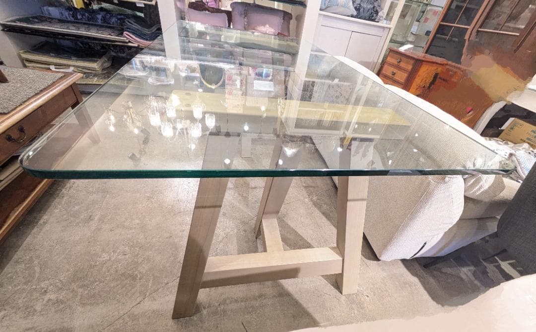 35% フランフラン エファ ガラス 天板テーブル 上品 ダイニングテーブル