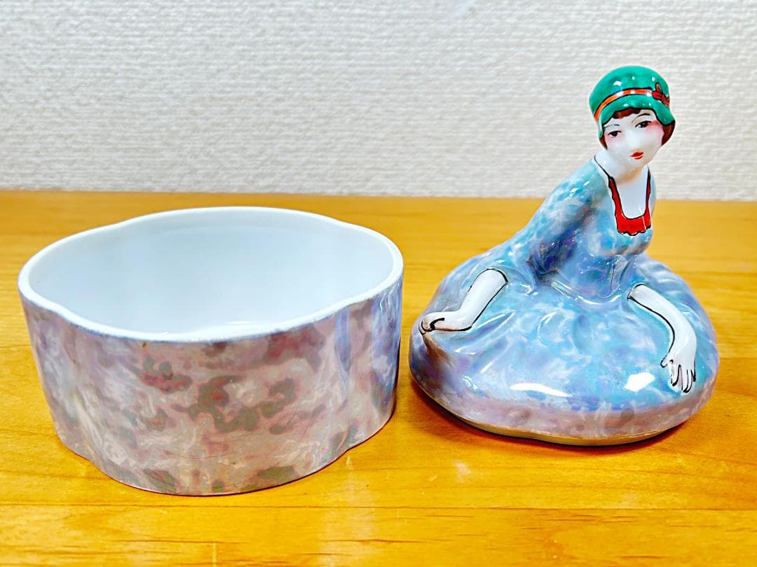 オールドノリタケ デコレディ パウダーボックス ドレッサードール 小物