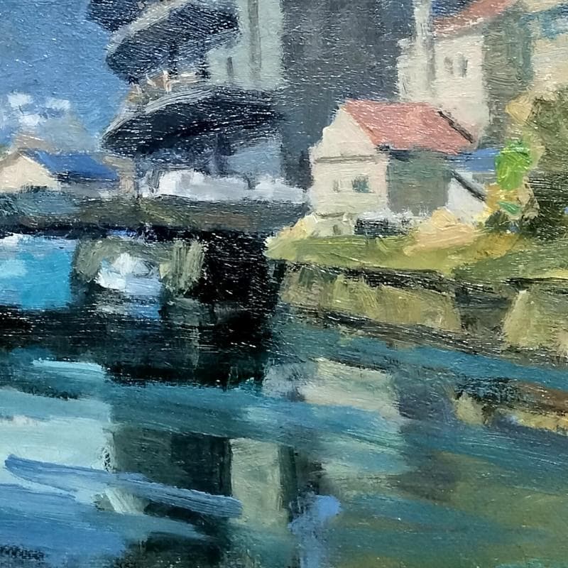 ☆田中 進☆「おたる運河」油絵 F3号 ◇財界さっぽろ等表紙絵◇