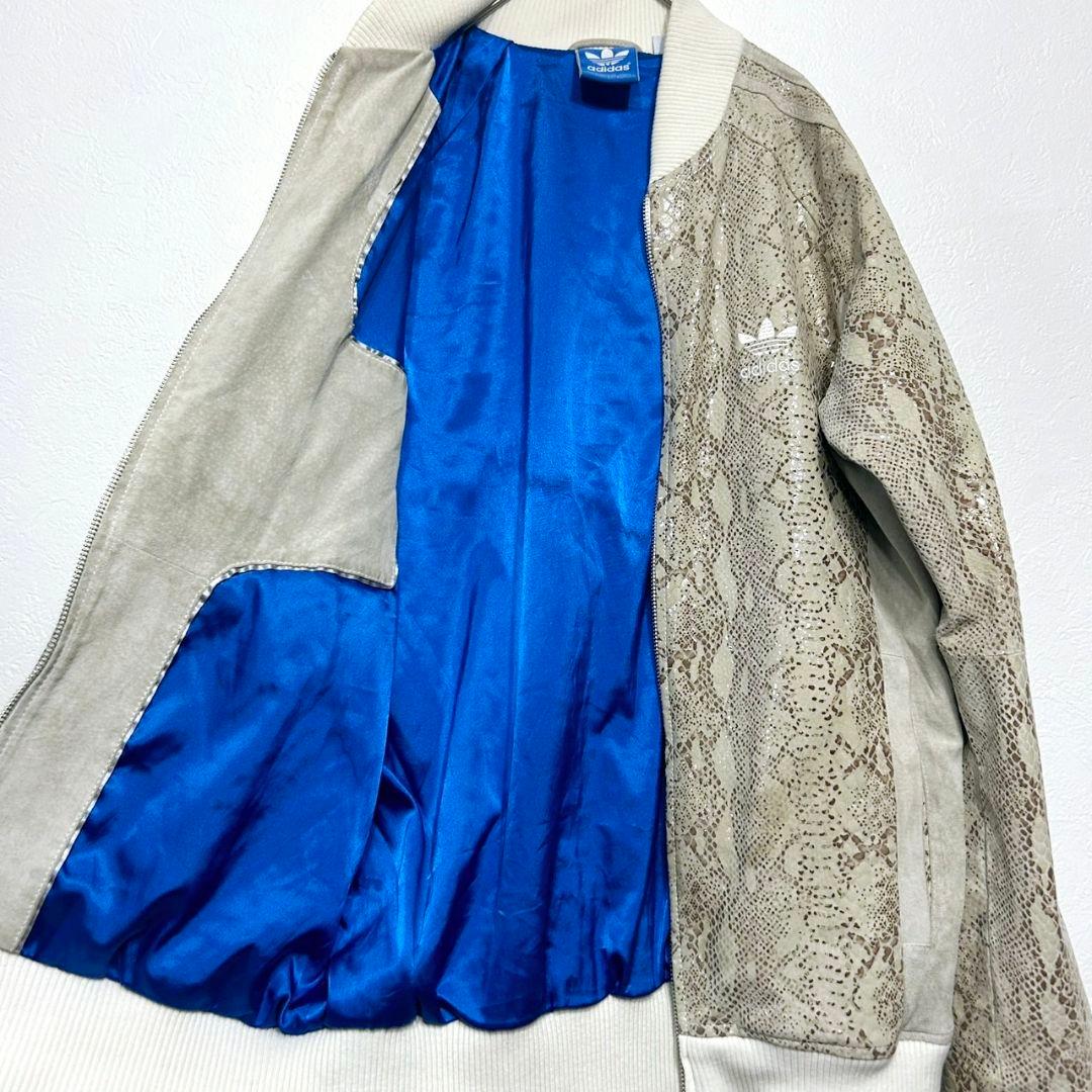 専用 adidas 本革 ピッグレザー 蛇柄 パイソン柄 レザーブルゾン