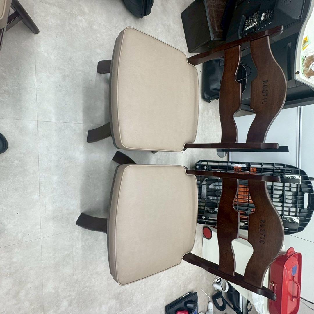 カリモク　ダイニングテーブル 回転チェア　4脚　ルスティック