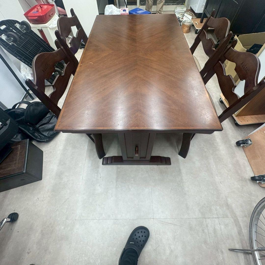 カリモク　ダイニングテーブル 回転チェア　4脚　ルスティック