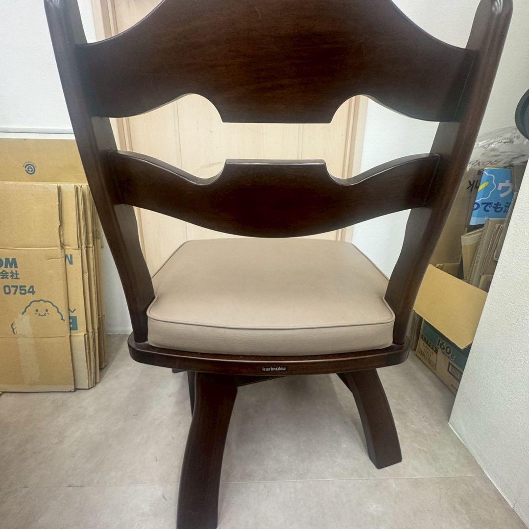 カリモク　ダイニングテーブル 回転チェア　4脚　ルスティック