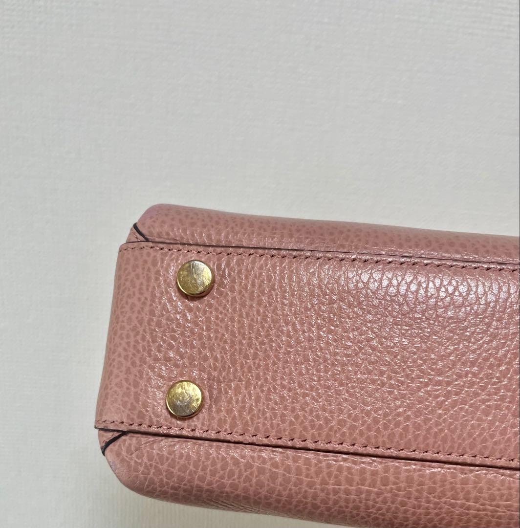 GUCCI ピンクレザー ハンドバッグ