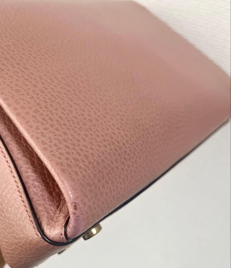 GUCCI ピンクレザー ハンドバッグ