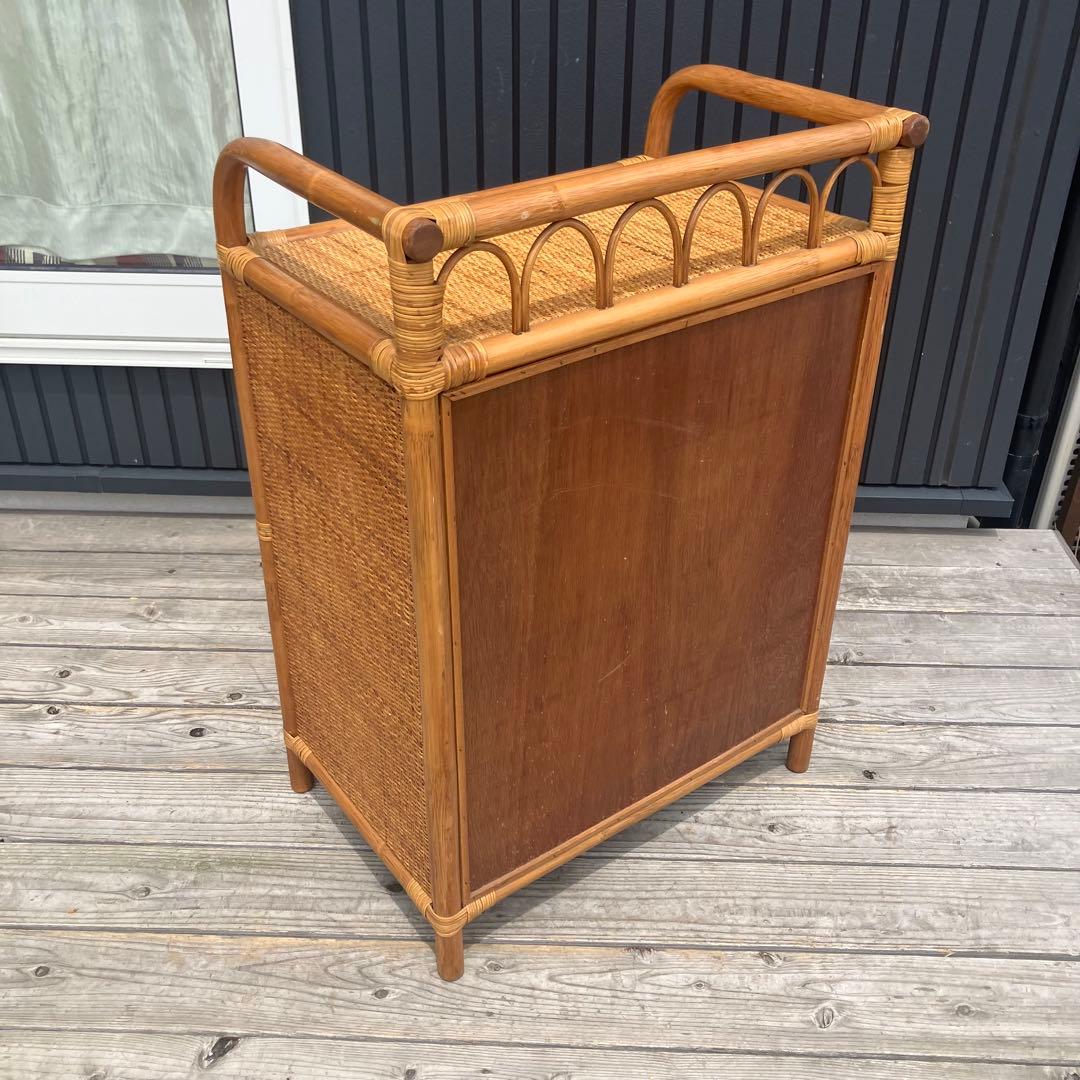 昭和レトロ ラタンチェスト 4段 サニタリーラック 引き出し箪笥 古家具