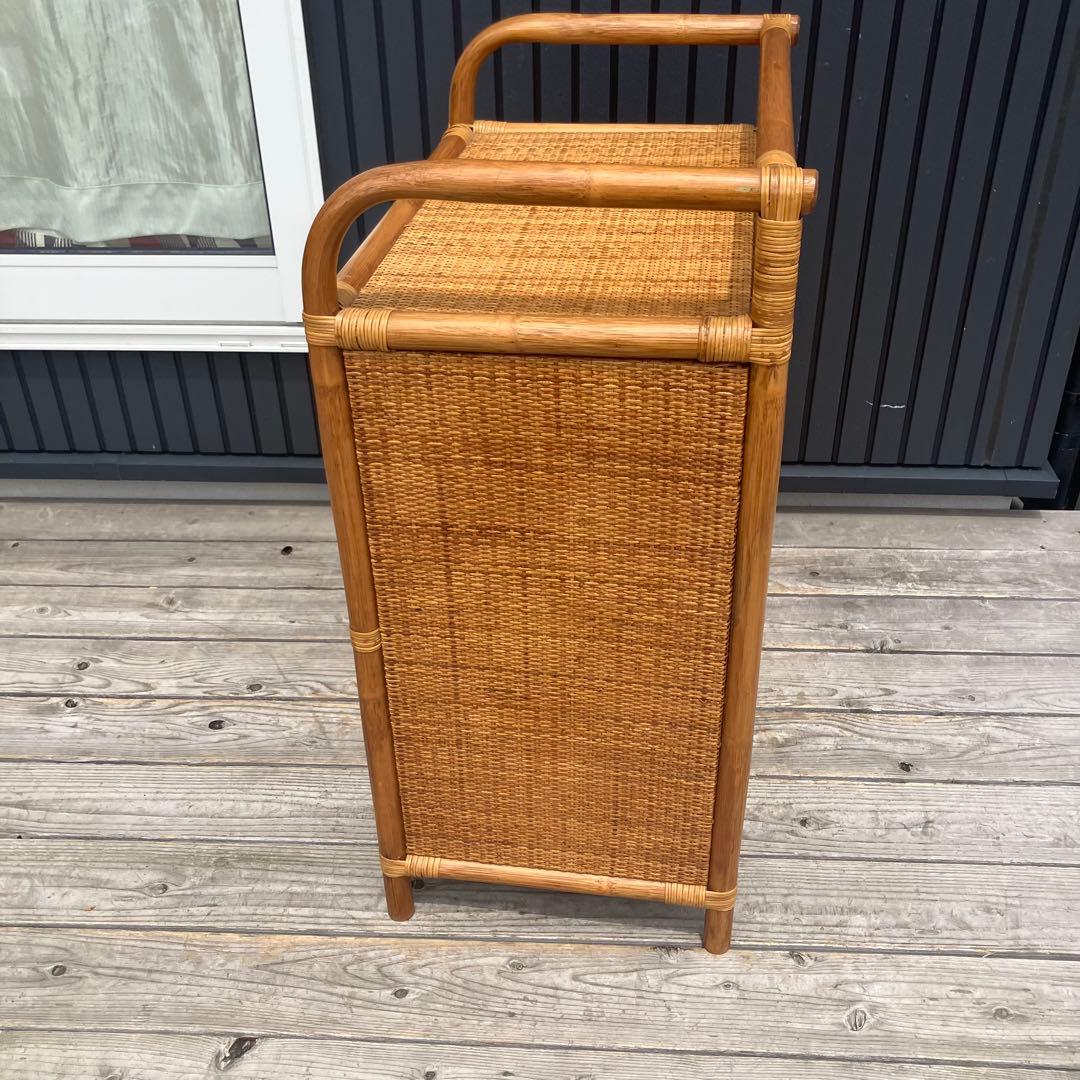 昭和レトロ ラタンチェスト 4段 サニタリーラック 引き出し箪笥 古家具