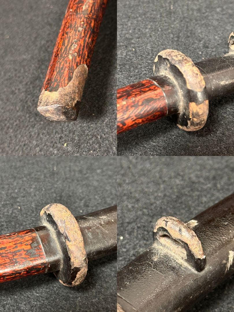 兜割 鉢割 全長約34㎝ 鍔 重さ約706ｇ 鉄地　十手 軍配 鎧 甲冑 武具