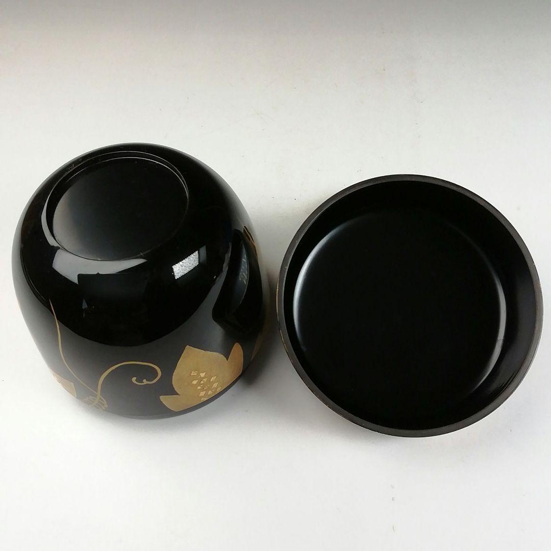 T802 棗 『金蒔絵』『稲井玉甫 作』 共箱 茶道具