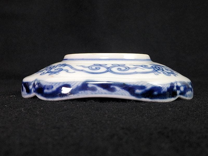 大聖寺伊万里 金襴手鳳凰に毘沙門亀甲紋の図 四方角皿 5枚