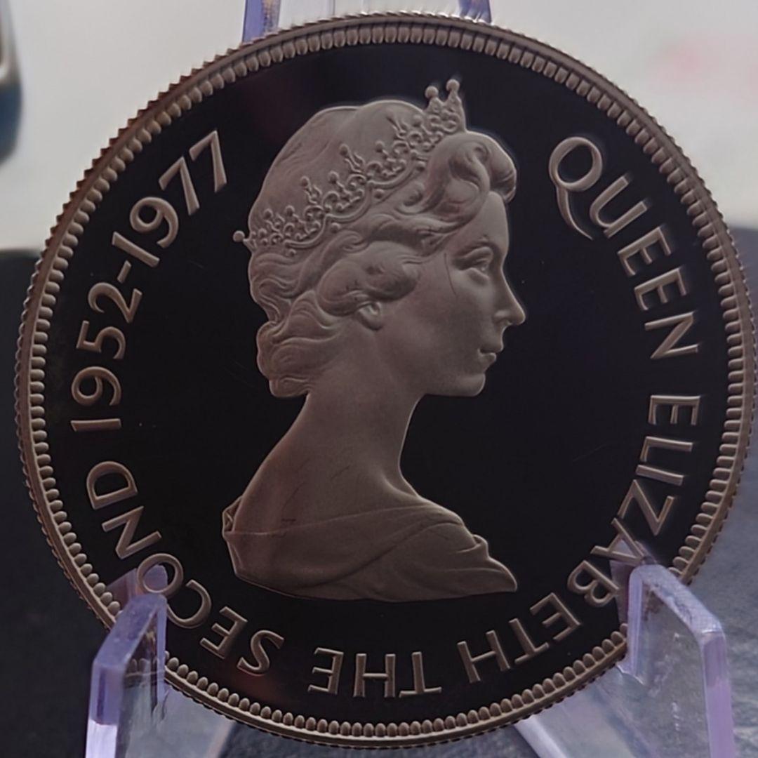 1977年 モーリシャス銀貨 25ルピー エリザベス女王即位記念銀貨SV925