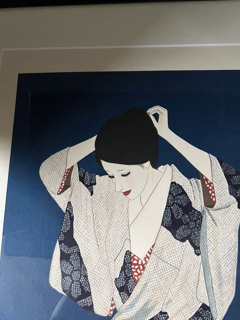 高沢圭一 「婦人像」 悠々堂木版画 真作