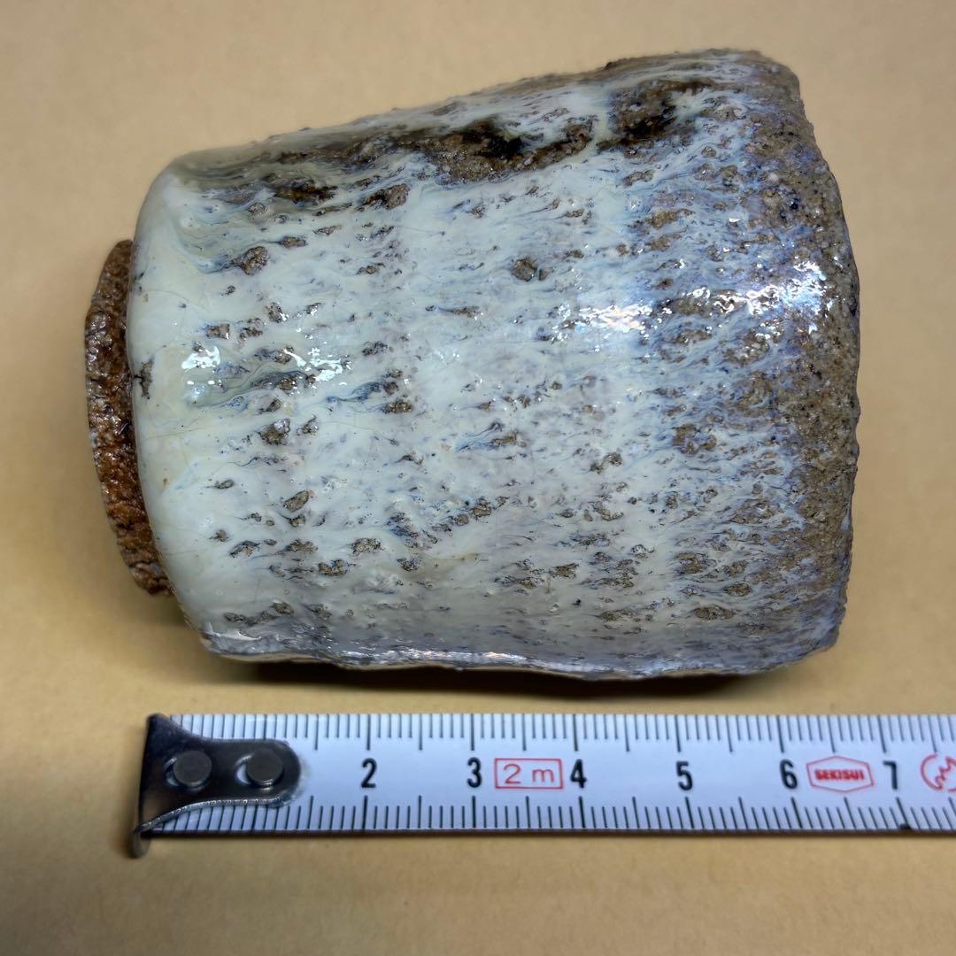 唐津焼 ぐい呑み 岡本作礼 絵斑唐津 共箱