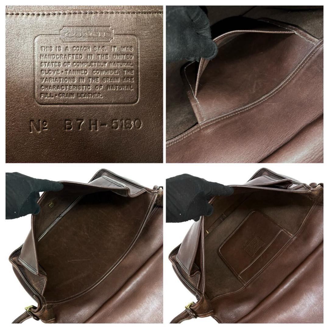 【美品】オールド コーチ レザーブリーフケース ターンロック ブラウン USA製