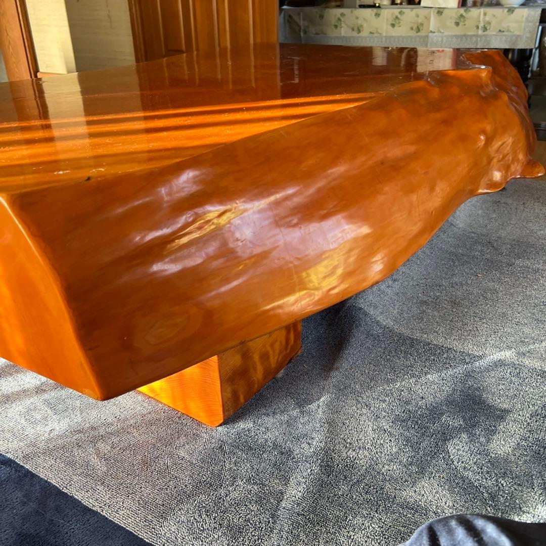 花梨か杉の木一枚板テーブル｜