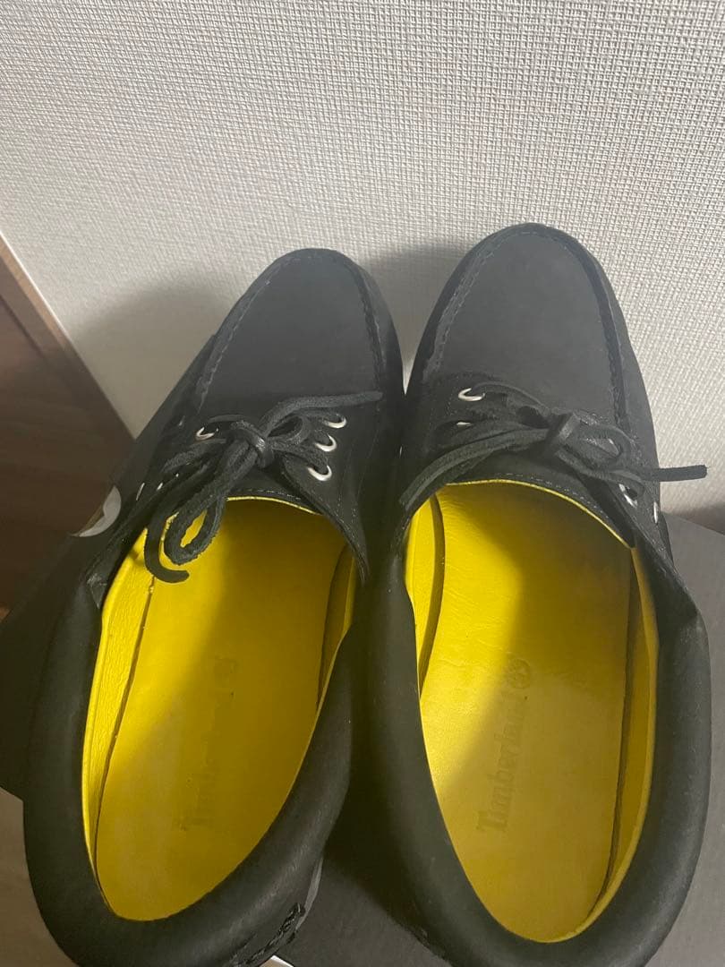 ティンバーランド　T imberland 黒いレザー モカシンスタイル靴