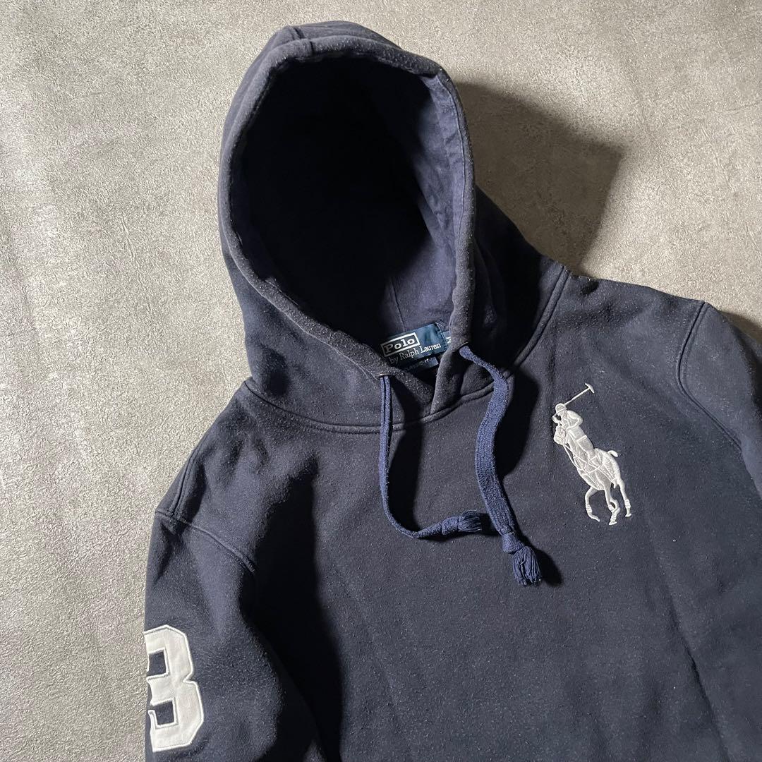 90s POLO by Ralph Lauren パーカー ビッグポニー 紺
