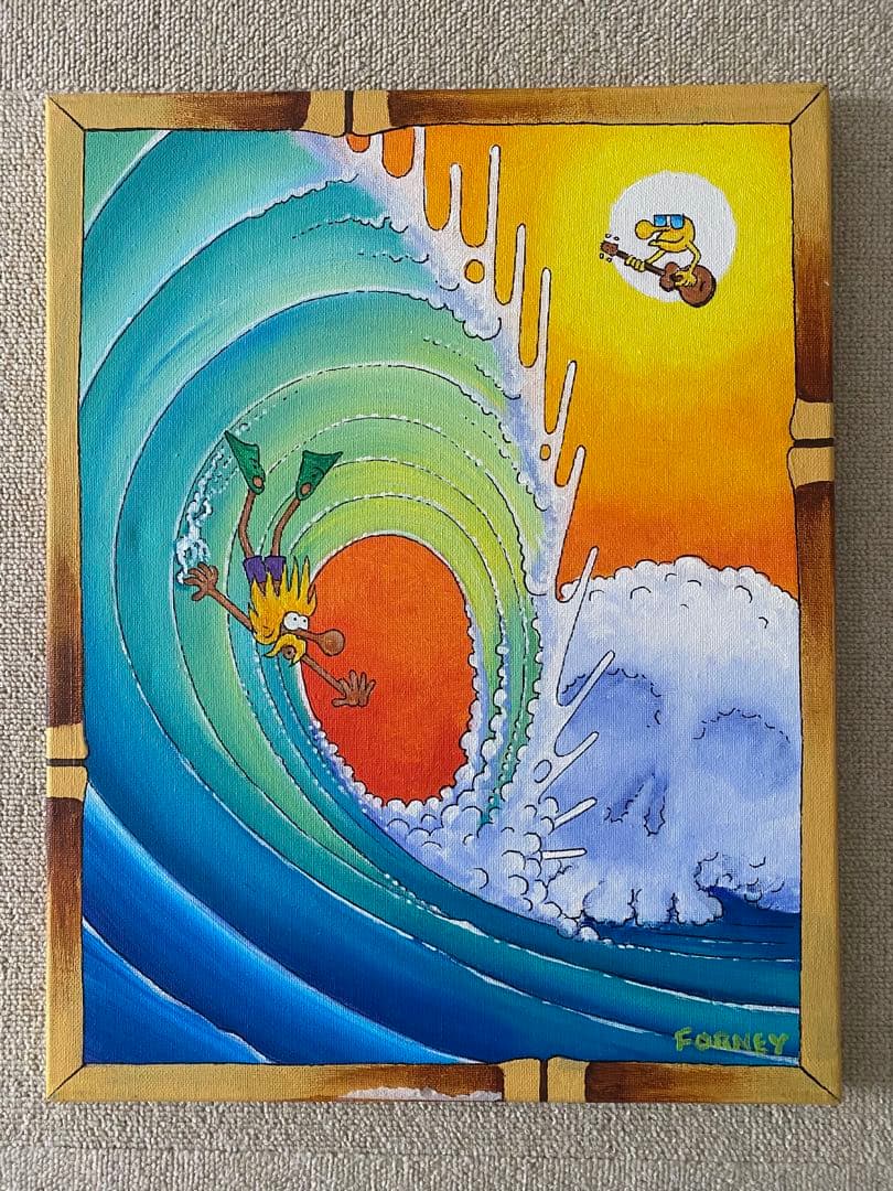 FORNEY サーフィン アクリル原画 ② FORNEY サーフィン アクリル原画 ② 風景画 海の絵 サーフィン