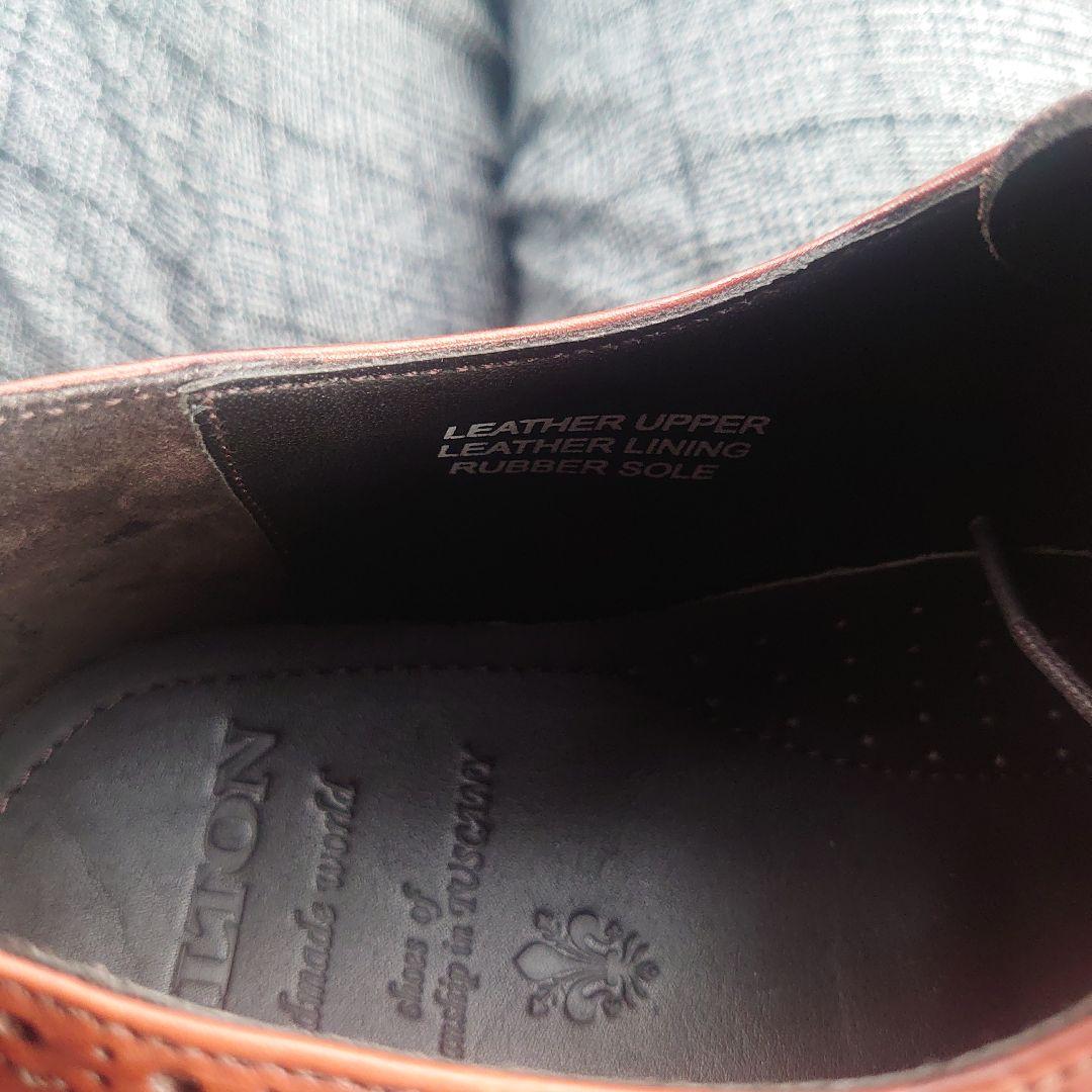 と*ん様 ヒルトン ブラウンウィングチップドレスシューズ 44 MADE IN