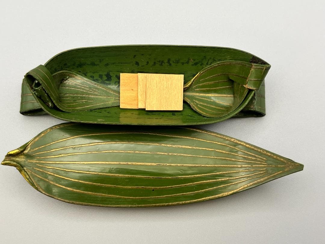 茶道具　乾漆　笹舟　香合　中川正斎　共箱　漆芸　夏　川遊び　茶会　稽古　ささぶね