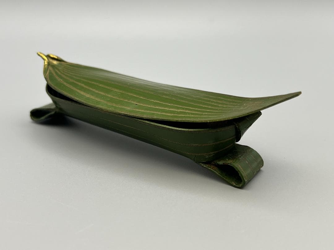 茶道具　乾漆　笹舟　香合　中川正斎　共箱　漆芸　夏　川遊び　茶会　稽古　ささぶね