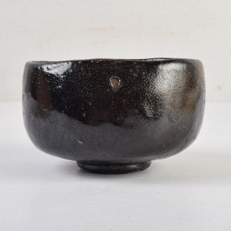 向山文也作 益子焼 楽 茶碗 共箱 共布 略歴付 茶道具 古伊万里 色絵蓋