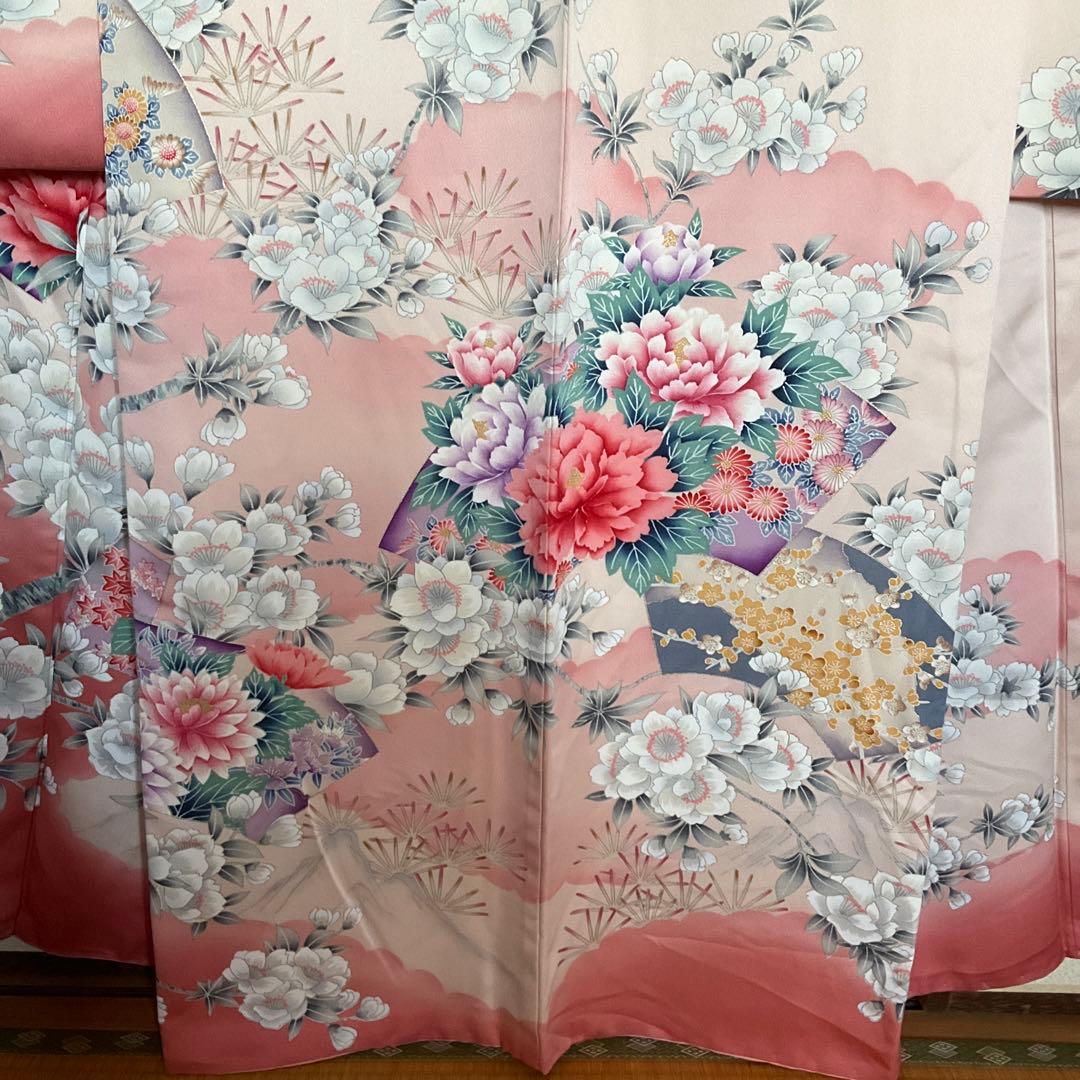 未使用】振袖 ベビーピンク 百花繚乱 - メルカリ