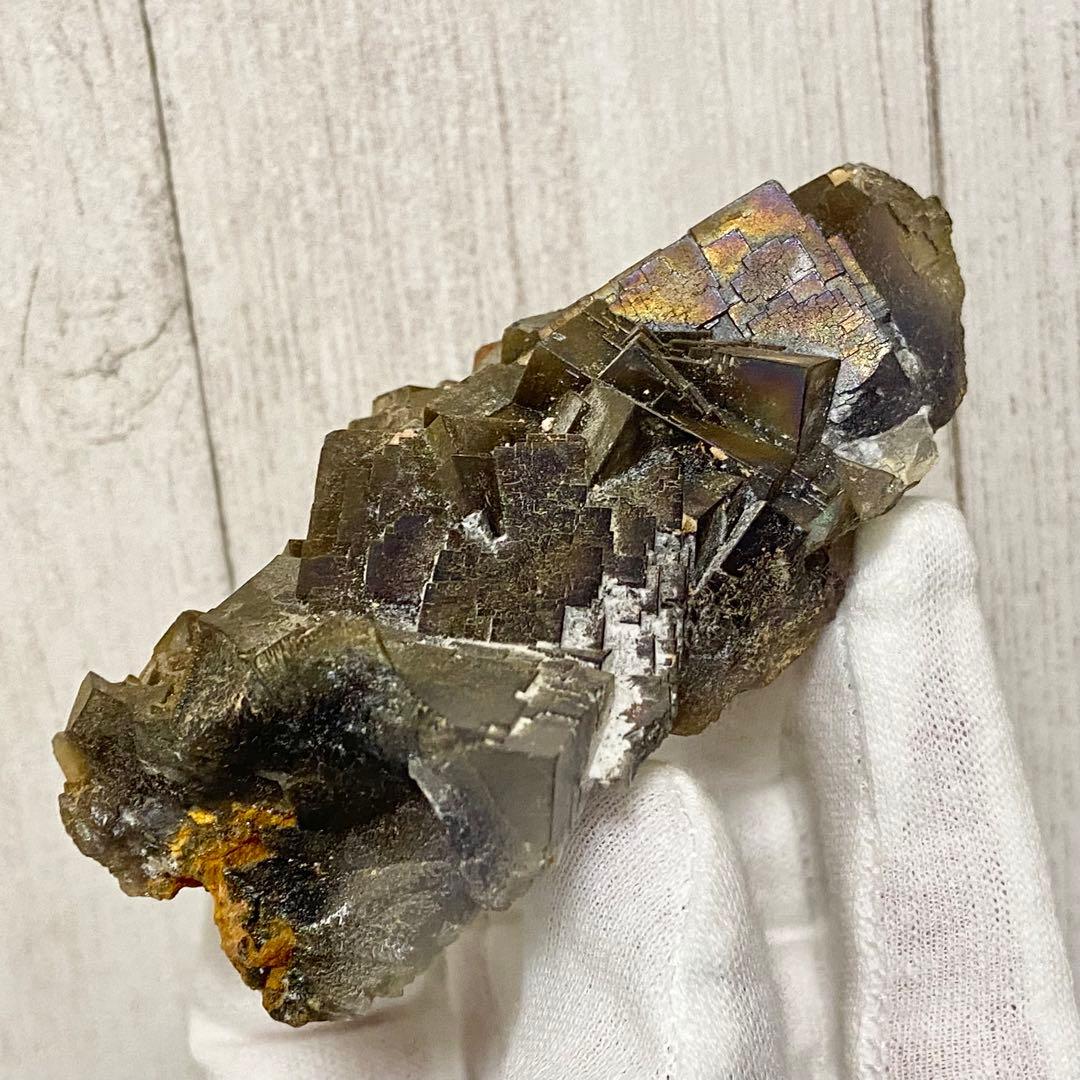 イリデッセンス フローライト 9cm 酸化被膜 鉱物標本 原石 天然石 ストーン