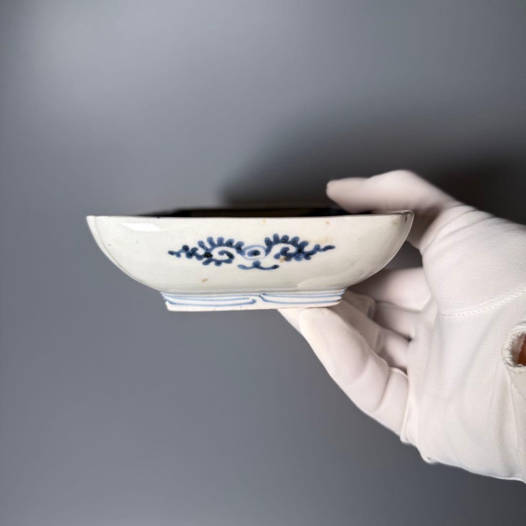 江戸中期 古伊万里 染付竹林文長皿 奇跡の十客！ 笹葉