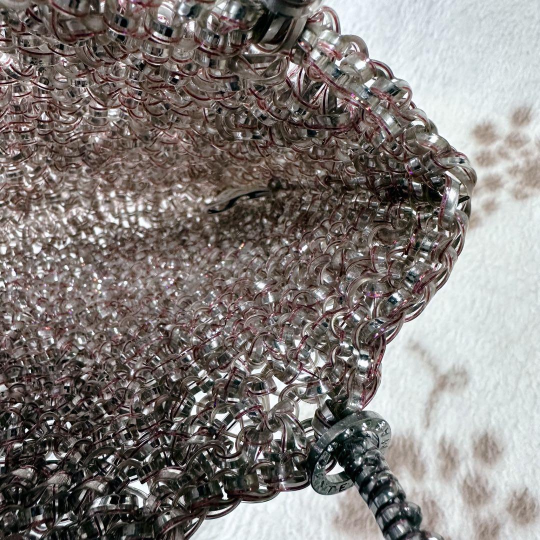 アンテプリマ パーティー バッグ ピンクシルバー ワイヤー ミニ スクエア