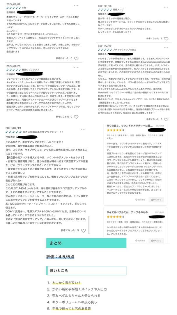 新品 ALBIT A45M pro(Marshall JTM45 preamp)