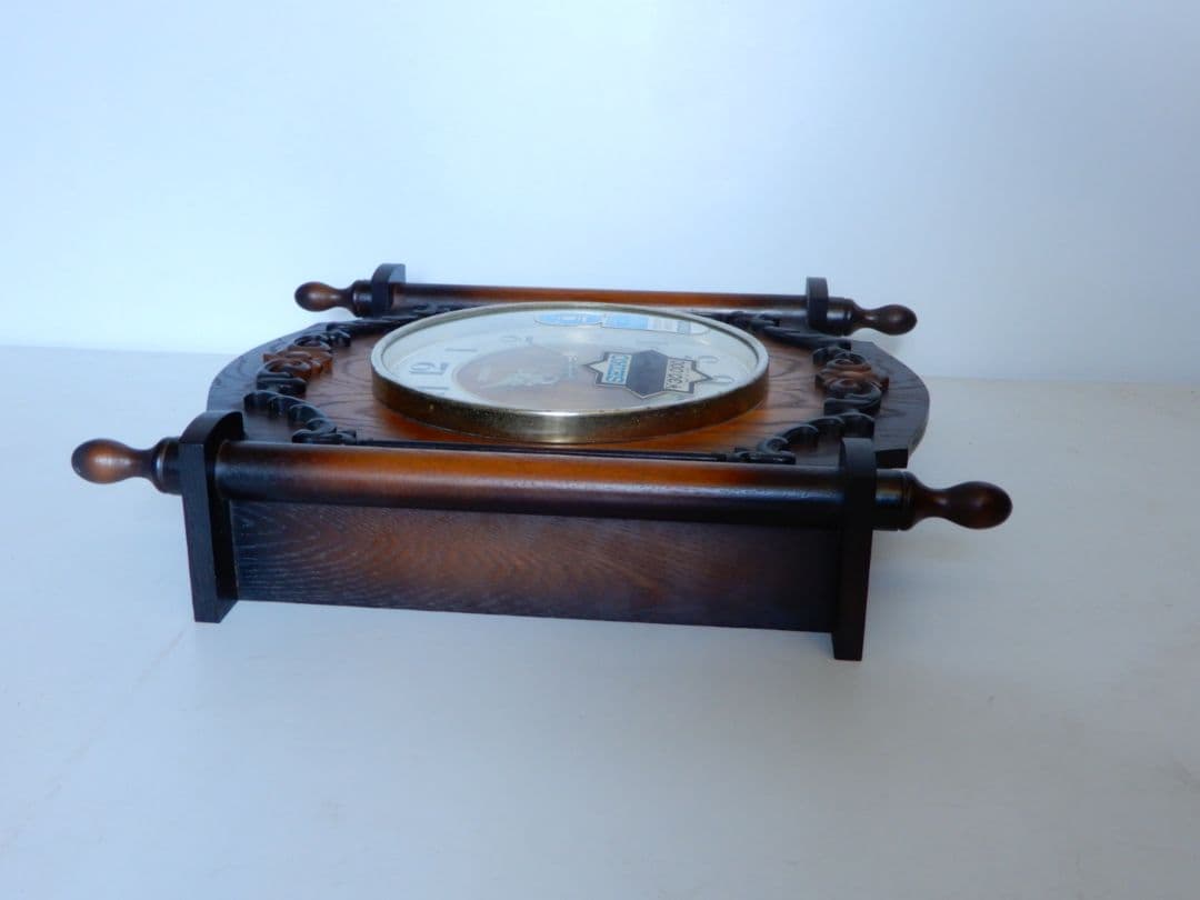 【良品】SEIKO 木製 アラーム式 壁掛け時計