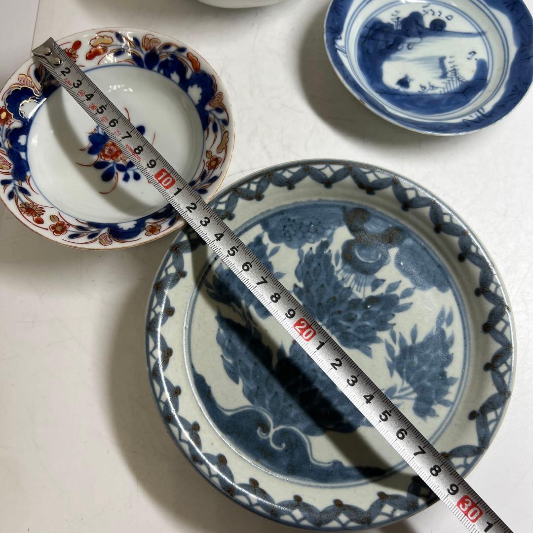 柿右衛門白磁、元禄伊万里、くらわんか、新渡皿等古い物4点東Y7-0723③