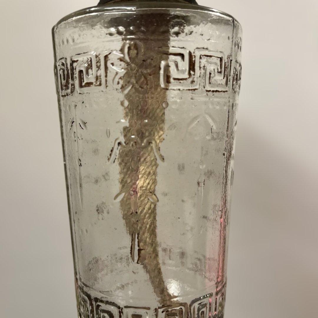 ガラス エンボス オイルランプ フリルホヤ 送料無料