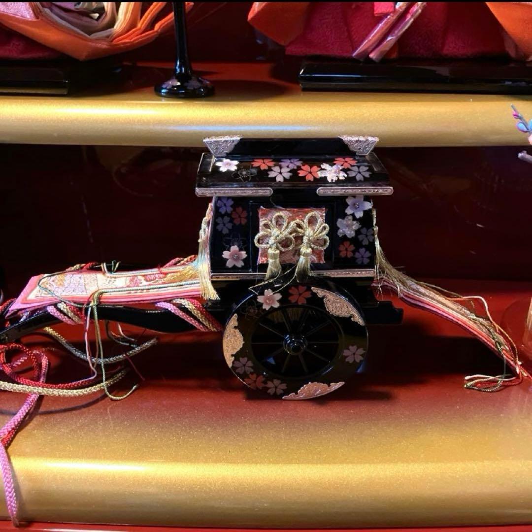 御京雛②平安春峰作　雛人形　三段飾り　お雛様　京都西陣織り　ひな人形3段　桜刺繍