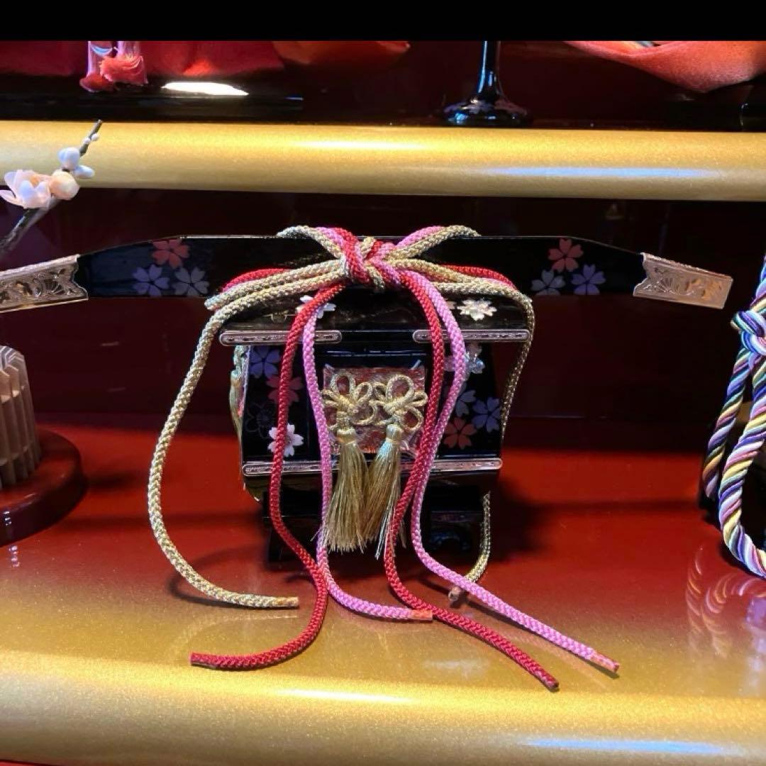 御京雛②平安春峰作　雛人形　三段飾り　お雛様　京都西陣織り　ひな人形3段　桜刺繍