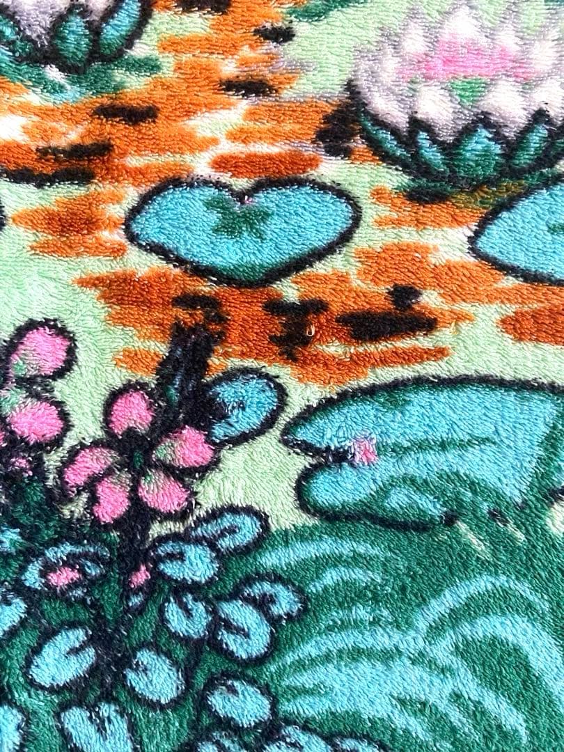 希少 美品 エルメス ビーチタオル 超大判ラグ 玄関マットトラ タイガー