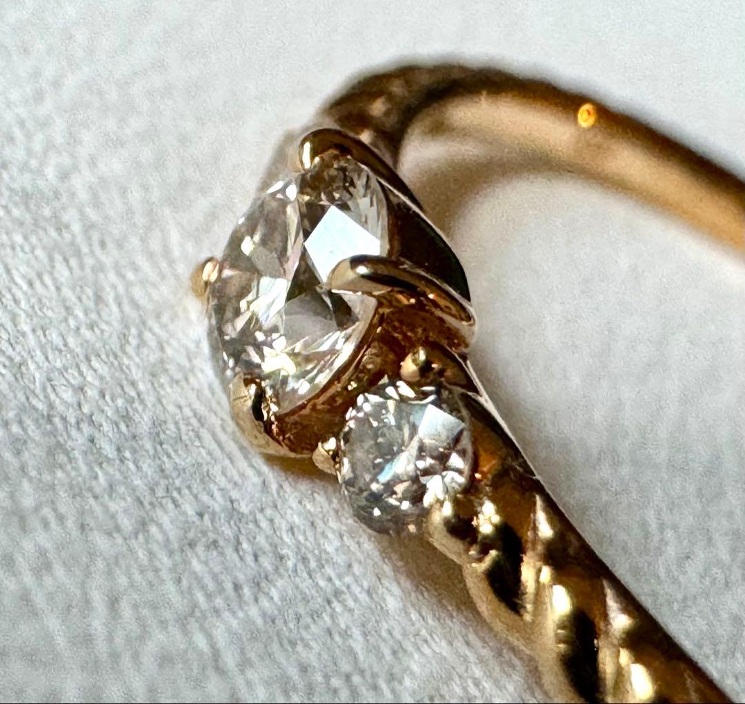 K18YG*18号*ダイヤモンドリング*大きめサイズ*指輪