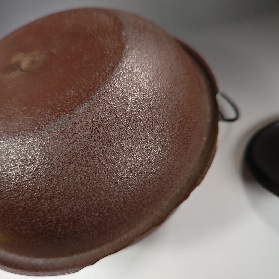 イ396 茶釜『釜師 佐藤浄清作』『細霰地文 真形羽釜 共箱』鉄釜 茶道具