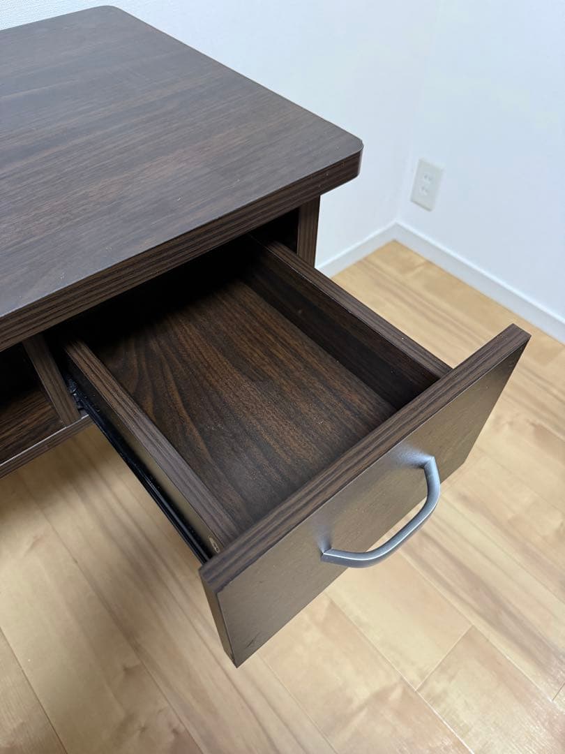 ネイルテーブル ダークブラウン 引き出し付き