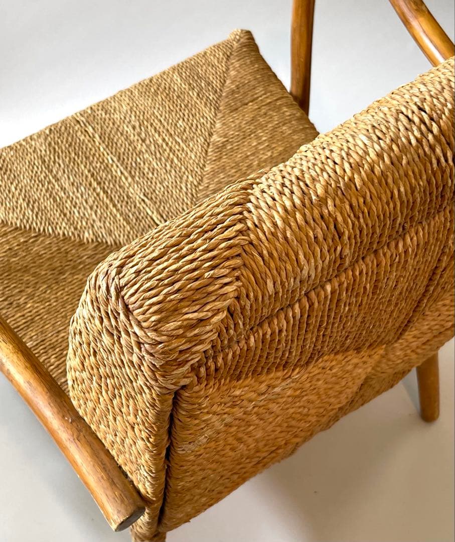 コンランショップスツール付きラタン幾何学模様チェア