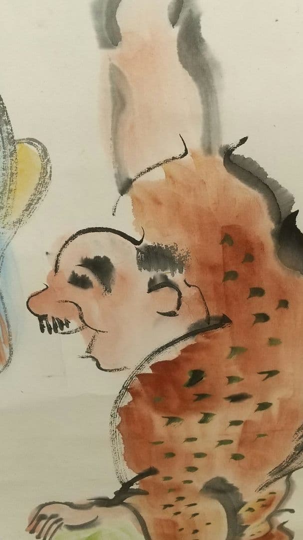 岡本一平 ピアノ 漫画 マンガ 紙本掛軸人物 岡本太郎の父 - メルカリ